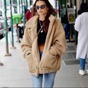 I Am Gia Pixie Camel Teddy Coat